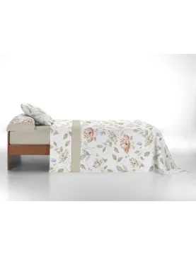 Juego de sábanas Chieri | Diseño floral en nude y oro