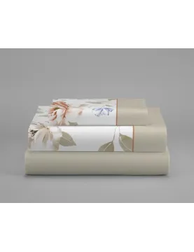 Juego de sábanas Chieri | Diseño floral en nude y oro