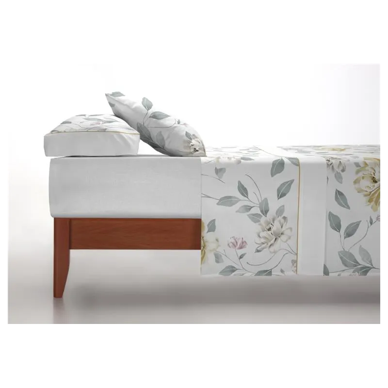 Juego de sábanas Chieri | Diseño floral en nude y oro