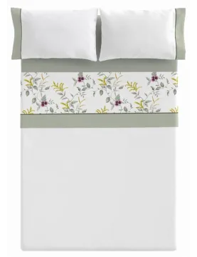 Juego de sábanas Parma | Diseño floral en turquesa y amarillo