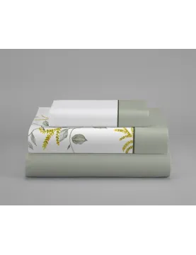 Juego de sábanas Parma | Diseño floral en turquesa y amarillo