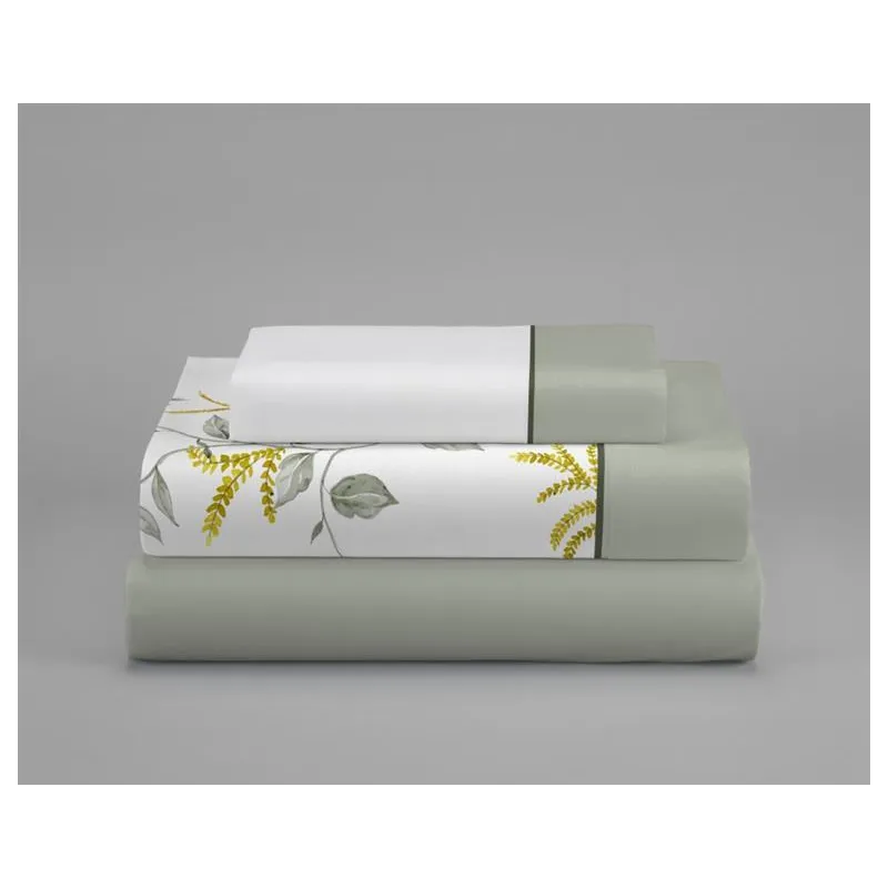 Juego de sábanas Parma | Diseño floral en turquesa y amarillo