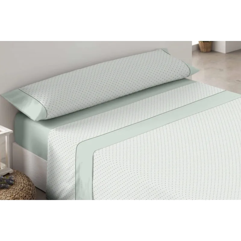 Juego de sábanas Triana de Trovador | Algodón y poliéster | Color verde o azul