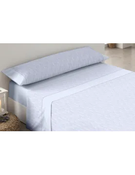 Juego de sábanas Bolonia de Trovador | Diseño falso liso en rosa o azul