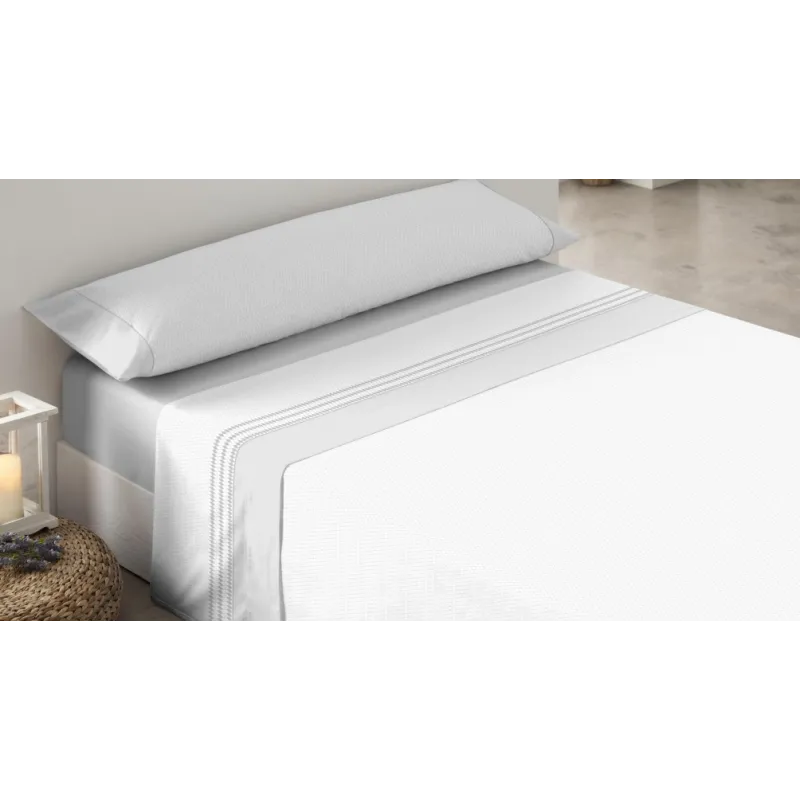 Juego de sábanas Perseo de Trovador | Suavidad y elegancia en gris o azul