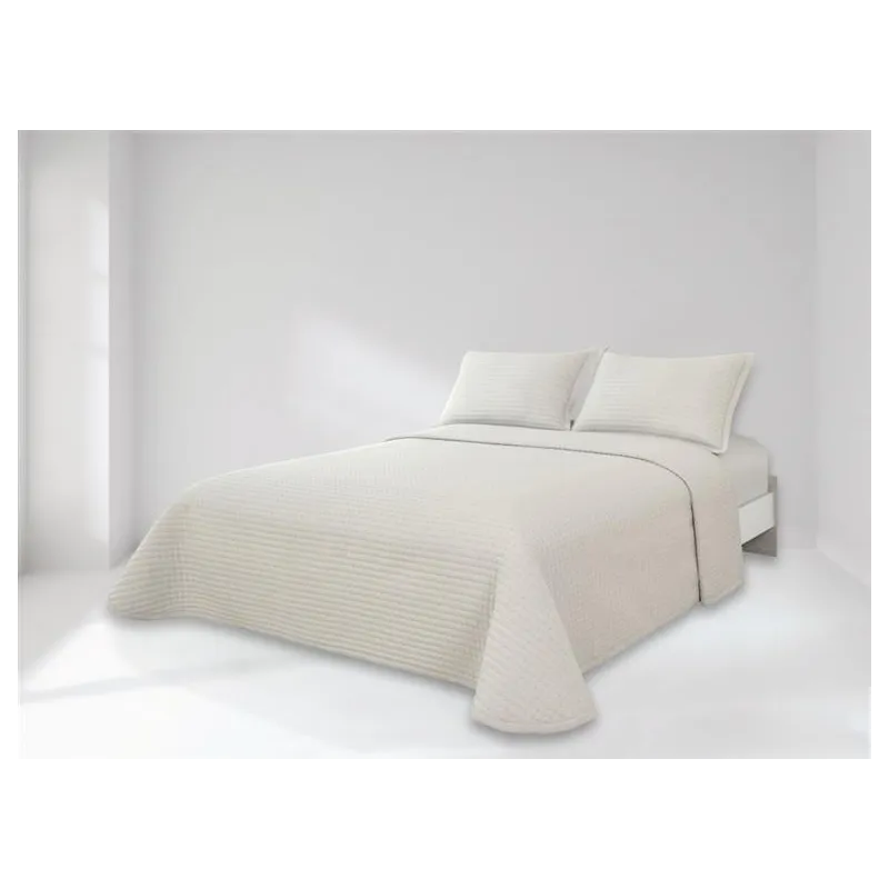 Colcha Arese bordada con fundas de cojín | Tejido lavado a la piedra, ligera y suave