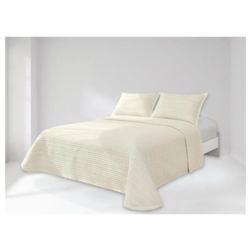 Colcha Arese bordada con fundas de cojín | Tejido lavado a la piedra, ligera y suave