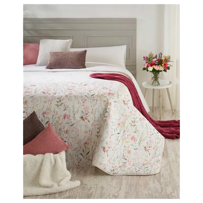 Edredón Madelia algodón 140 hilos | Diseño floral elegante cama 150