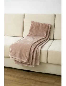 Manta de sofá rosa Amel tacto suave | 140x200 cm