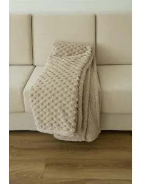 Manta de sofá Justin jacquard con borreguillo | 140x200