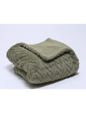 Manta de sofá Conor Antilo verde con sherpa | 150x200