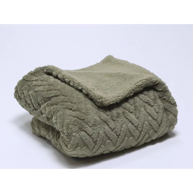 Manta de sofá Conor Antilo verde con sherpa | 150x200